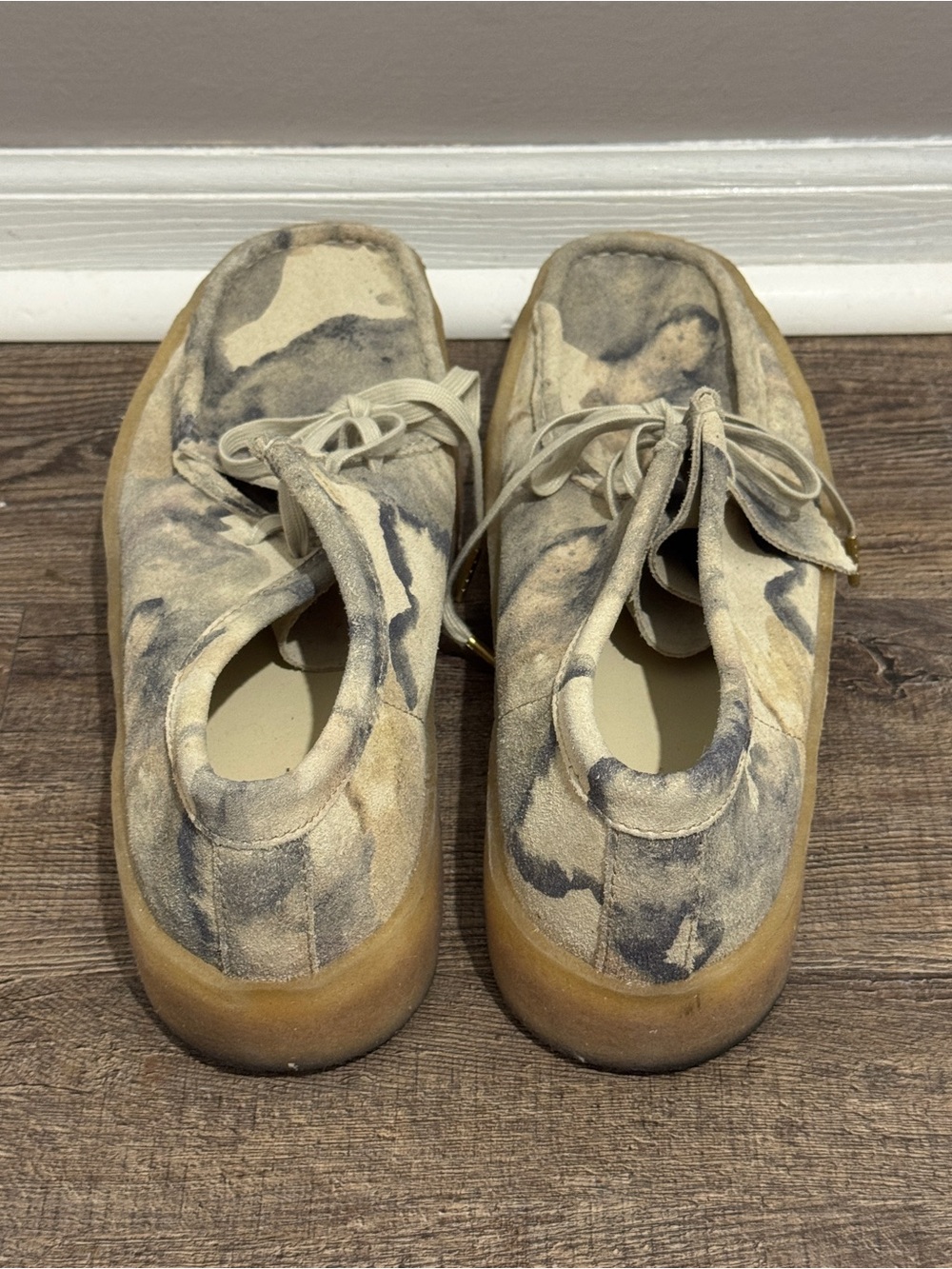 Clark’s Originals Wallabee Off-White Camo Shoe Sz 13 - Picture 3 of 6